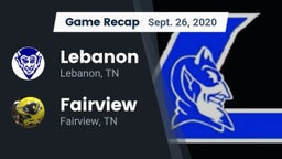 Recap: Lebanon  vs. Fairview  2020