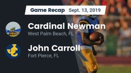 Recap: Cardinal Newman   vs. John Carroll  2019