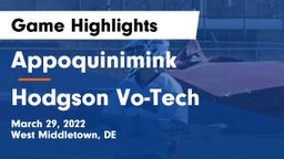 Appoquinimink  vs Hodgson Vo-Tech  Game Highlights - March 29, 2022