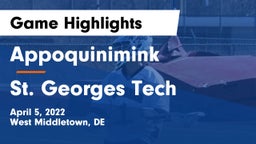 Appoquinimink  vs St. Georges Tech  Game Highlights - April 5, 2022