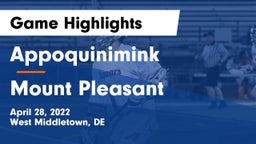 Appoquinimink  vs Mount Pleasant  Game Highlights - April 28, 2022