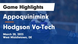 Appoquinimink  vs Hodgson Vo-Tech  Game Highlights - March 28, 2023