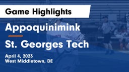 Appoquinimink  vs St. Georges Tech  Game Highlights - April 4, 2023