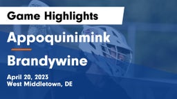 Appoquinimink  vs Brandywine  Game Highlights - April 20, 2023