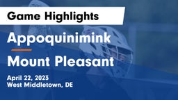 Appoquinimink  vs Mount Pleasant  Game Highlights - April 22, 2023