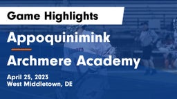 Appoquinimink  vs Archmere Academy  Game Highlights - April 25, 2023