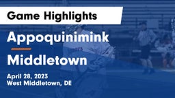 Appoquinimink  vs Middletown  Game Highlights - April 28, 2023