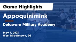 Appoquinimink  vs Delaware Military Academy  Game Highlights - May 9, 2023