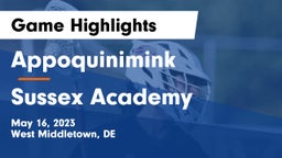 Appoquinimink  vs Sussex Academy Game Highlights - May 16, 2023