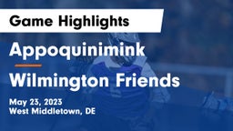 Appoquinimink  vs Wilmington Friends  Game Highlights - May 23, 2023