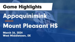 Appoquinimink  vs Mount Pleasant HS Game Highlights - March 26, 2024