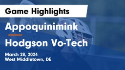 Appoquinimink  vs Hodgson Vo-Tech  Game Highlights - March 28, 2024