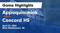 Appoquinimink  vs Concord HS Game Highlights - April 23, 2024