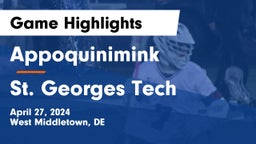 Appoquinimink  vs St. Georges Tech  Game Highlights - April 27, 2024
