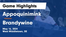 Appoquinimink  vs Brandywine  Game Highlights - May 16, 2024