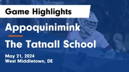 Appoquinimink  vs The Tatnall School Game Highlights - May 21, 2024