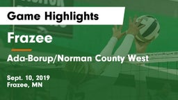 Frazee  vs Ada-Borup/Norman County West Game Highlights - Sept. 10, 2019