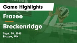 Frazee  vs Breckenridge  Game Highlights - Sept. 28, 2019