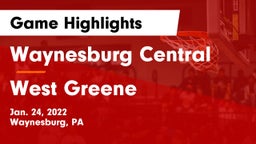 Waynesburg Central  vs West Greene  Game Highlights - Jan. 24, 2022