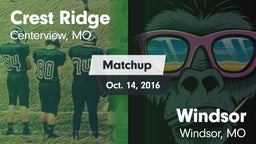 Matchup: Crest Ridge High vs. Windsor  2016