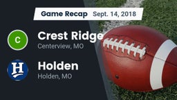 Recap: Crest Ridge  vs. Holden  2018