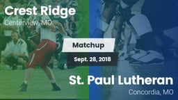 Matchup: Crest Ridge High vs. St. Paul Lutheran  2018