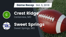 Recap: Crest Ridge  vs. Sweet Springs  2018