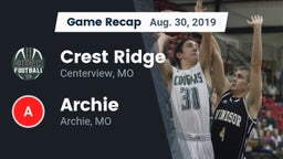 Recap: Crest Ridge  vs. Archie  2019