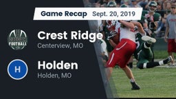 Recap: Crest Ridge  vs. Holden  2019