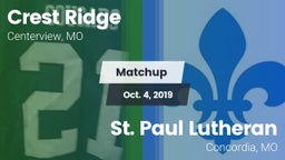 Matchup: Crest Ridge High vs. St. Paul Lutheran  2019