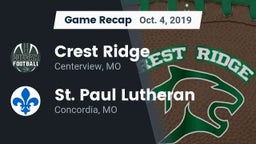 Recap: Crest Ridge  vs. St. Paul Lutheran  2019