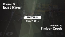 Matchup: East River High vs. Timber Creek  2016