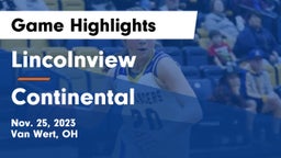 Lincolnview  vs Continental  Game Highlights - Nov. 25, 2023