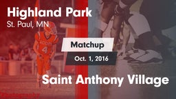 Matchup: Highland Park High vs. Saint Anthony Village 2016