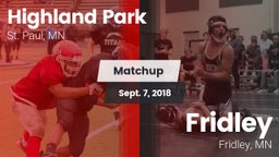 Matchup: Highland Park High vs. Fridley  2018