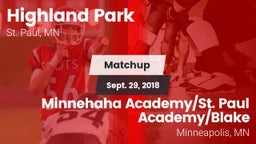 Matchup: Highland Park High vs. Minnehaha Academy/St. Paul Academy/Blake  2018