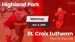 Matchup: Highland Park High vs. St. Croix Lutheran  2018