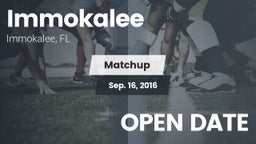 Matchup: Immokalee High vs. OPEN DATE 2016