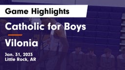 Catholic  for Boys vs Vilonia  Game Highlights - Jan. 31, 2023