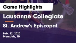 Lausanne Collegiate  vs St. Andrew's Episcopal Game Highlights - Feb. 22, 2020