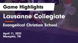 Lausanne Collegiate  vs Evangelical Christian School Game Highlights - April 11, 2022