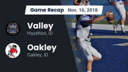 Recap: Valley  vs. Oakley  2018