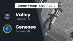 Recap: Valley  vs. Genesee  2019
