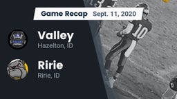 Recap: Valley  vs. Ririe  2020