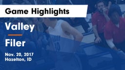 Valley  vs Filer  Game Highlights - Nov. 20, 2017