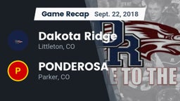 Recap: Dakota Ridge  vs. PONDEROSA  2018
