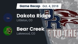 Recap: Dakota Ridge  vs. Bear Creek  2018