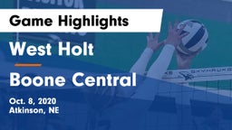 West Holt  vs Boone Central  Game Highlights - Oct. 8, 2020