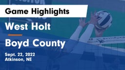 West Holt  vs Boyd County Game Highlights - Sept. 22, 2022