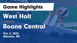 West Holt  vs Boone Central  Game Highlights - Oct. 5, 2023